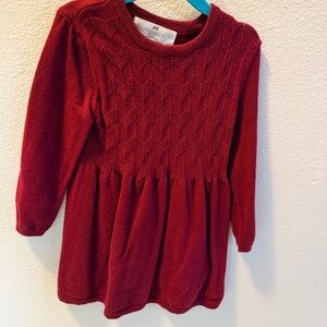H&M Burgundy Knit Sweater dress 3t/4t